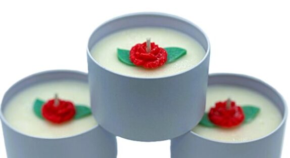 Red Rose Candle – White Can (net wt. 6 fl. oz.)